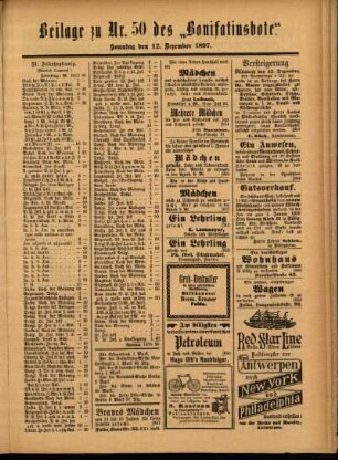 Zweite Ausgabe vom Sonntag, den 12. Dezember 1897.