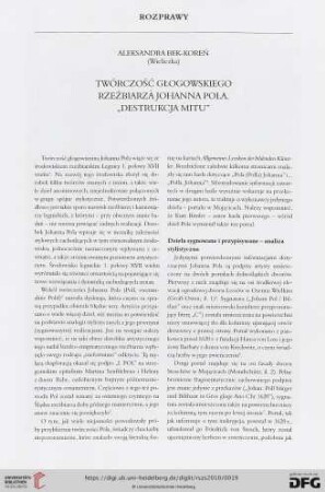 Twórczość głogowskiego rzeźbiarza Johanna Pola : "destrukcja mitu"