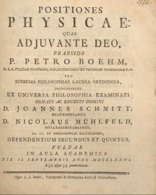 Positiones physicae