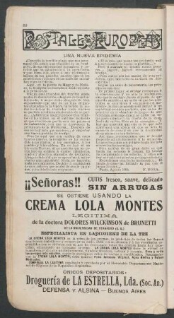 Una nueva epidemia : Postales europeas