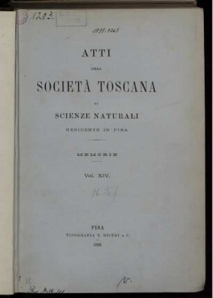 14: Atti della Società Toscana di Scienze Naturali