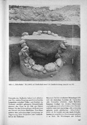 Abb.4: "Schachtofen" 2/2 81978) mit Profilschnitt durch die Einfüllschichtung (Ansicht von W).