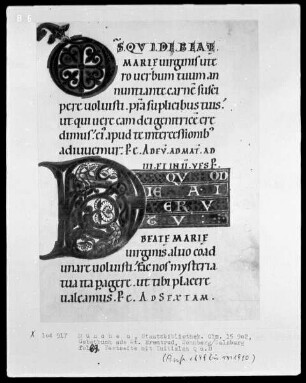 Gebetbuch aus dem Benediktinerinnenkloster Sankt Erentrud auf dem Nonnberg — Initialen O und D, Folio 89recto