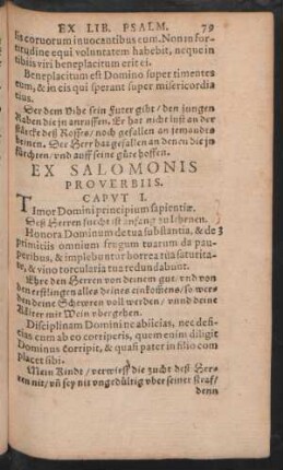 Ex Salomonis Proverbiis.