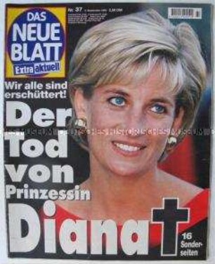 Boulevardzeitschrift "Das neue Blatt" mit Titelstory über den Tod von Prinzessin Diana