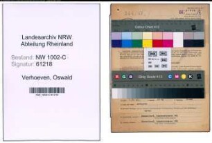 Entnazifizierung Oswald Verhoeven, geb. 07.10.1902 (Kaufmann)
