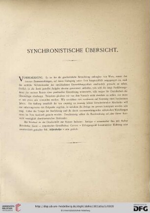 Synchronistische Übersicht