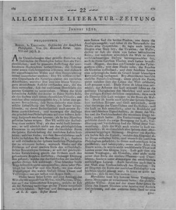 Ritter, H.: Geschichte der Ionischen Philosophie. Berlin: Trautwein 1821