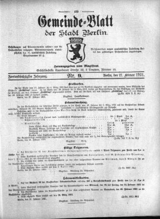 1921,9: Nr. 9, 27. Februar 1921