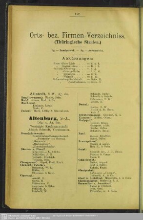 Die Thüringischen Staaten : Allstedt - Zwötzen