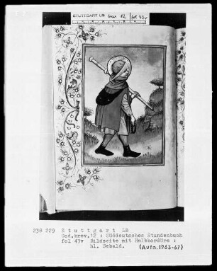 Deutsches Gebetbuch (Waldburg-Gebetbuch) — Heiliger Sebald, Folio 43verso