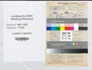 Entnazifizierung Heinrich Lueders, geb. 04.02.1906 (Musiker)