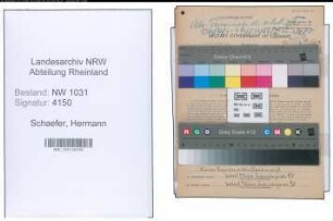 Entnazifizierung Hermann Schaefer , geb. 22.03.1886 (Reg.Inspektor)