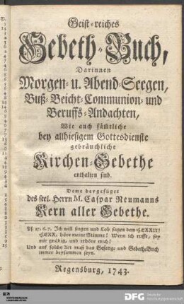 Geist-reiches Gebeth-Buch [...].