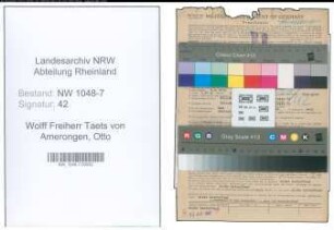 Entnazifizierung Otto Wolff Freiherr Taets von Amerongen , geb. 06.08.1918 (Geschaeftsfuehrer)