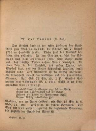 Schillers lyrische Gedichte, 9/10. Die lyrischen Gedichte der dritten Periode