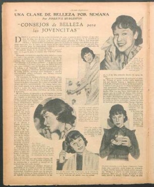 "Consejos de belleza para las jovencitas" : Una clase de belleza por semana
