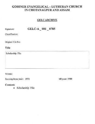 Scholarship File