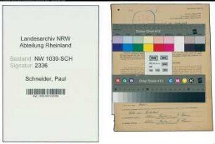 Entnazifizierung Paul Schneider , geb. 06.12.1904 (Aushilfsangestellter)