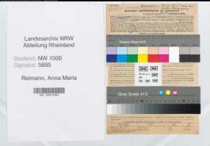 Entnazifizierung Anna Maria Reimann, geb. 28.01.1898 (Postinspektorin)