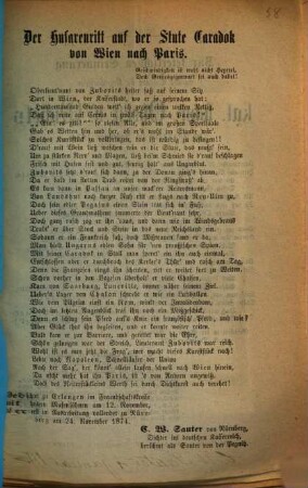 Der Husarenritt auf der Stute Caradok von Wien nach Paris