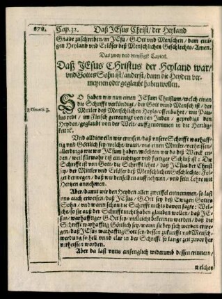 Das zwey und dreyssigst Capitel. Daß Jesus Christus der Heyland war/ ... anderst/ dann die Heyden vermeynen ...