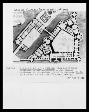 Chantilly, Schloss, Plan des Großen Schlosses und des Kleinen Schlosses