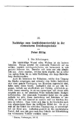 Nachträge zum Geschichtsunterricht in der elementaren Erziehungsschule