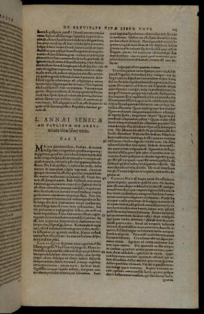 L. Annæi Senecæ Ad Paulinum De Breviuitate vitæ liber unus.