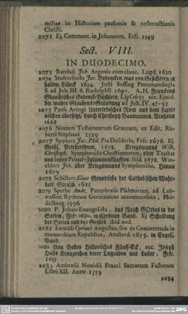 Sect. VIII. In DuodecimoI