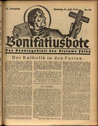 Ausgabe vom Sonntag, den 26. Juli 1936.