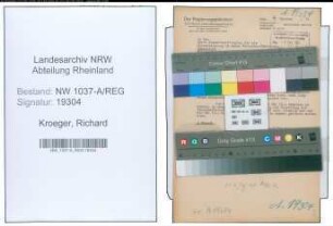 Entnazifizierung Richard Kroeger , geb. 00.00.0000 (Regierungsrat)