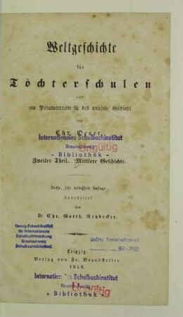 Theil 2: Mittlere Geschichte