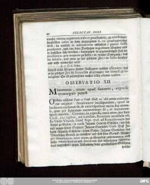 Observatio XII. Minorennis, etiam apud Saxones, expresse emancipari potest.