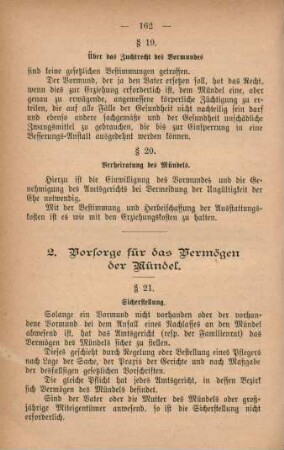 2. Vorsorge für das Vermögen der Mündel.