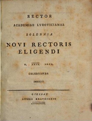 Rector Academiae Ludovicianae solemnia Novi Rectoris eligendi ... celebranda indicit : Inest observationum in Propertium specimen tertium