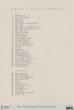 Öl (Nr. 1-28)