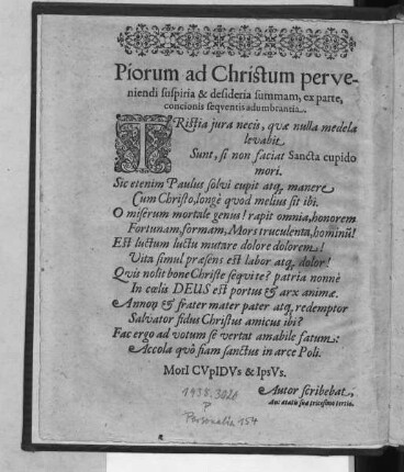 Piorum ad Christum perveniendi suspiria & desideria summam ...