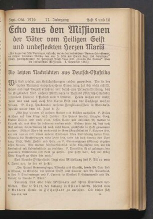 September-Oktober 1916. 17. Jahrgang. Heft 9 und 10