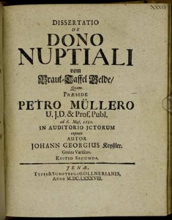 Dissertatio De Dono Nuptiali