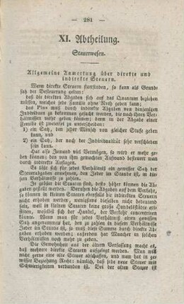 XI. Abtheilung. Steuerwesen