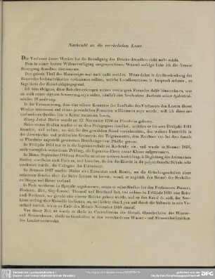 Nachricht an die verehrlichen Leser