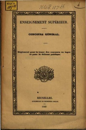 Enseignement supérieur : concours général. 1842