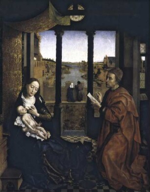 Der heilige Lukas, die Madonna malend