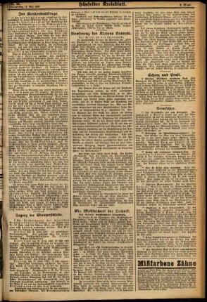 Zweite Ausgabe vom Donnerstag, den 19. Mai 1927.