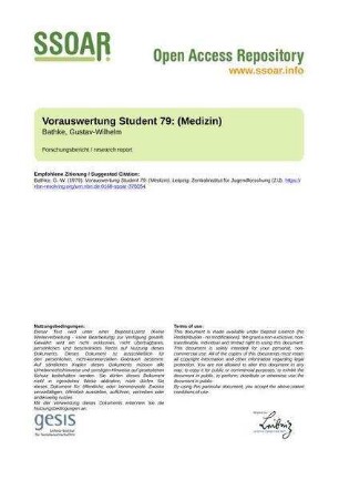Vorauswertung Student 79: (Medizin)
