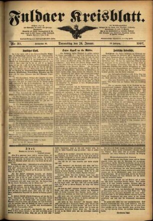Ausgabe vom Donnerstag, den 24. Januar 1907.