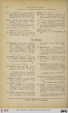Nachtrag (No. 887 - 927)