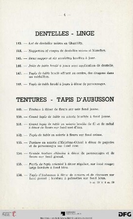 Tentures - Tapis d'aubusson (Nr. 149-156)