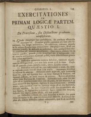 Exercitationes in Primam Logicæ Partem. Quæstio I.